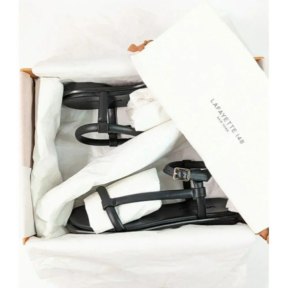 Lafayette 148 Women's Caroline City Ankle Strap Sandal Black Size 36 (MSRP $598) - Picture 8 of 9